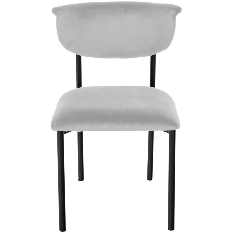 Conjunto de 2 sillas de visitante Gambell, terciopelo, gris