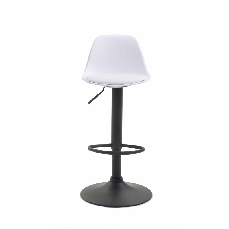 Tabouret de bar Kiel, similicuir blanc