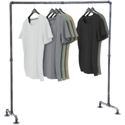 Stander Appendiabiti JERSEY in Metallo argento,150 cm