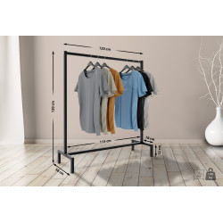 Portant à vêtements Melva 120x38x120 noir
