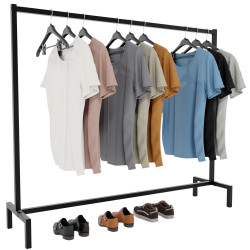 Portant à vêtements Melva 150x38x120 noir