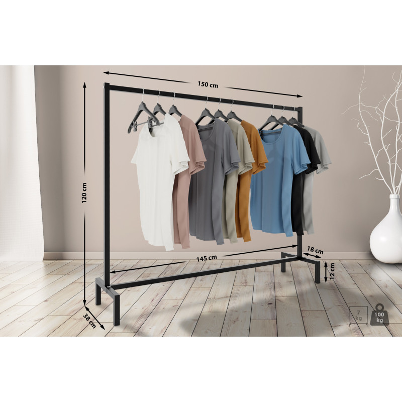 Portant ? v?tements Melva 150x38x120 noir