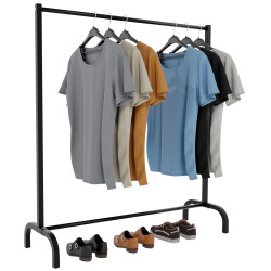 Portant à vêtements Lara 120x38x120 noir