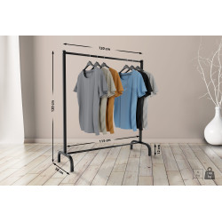 Portant à vêtements Lara 120x38x120 noir
