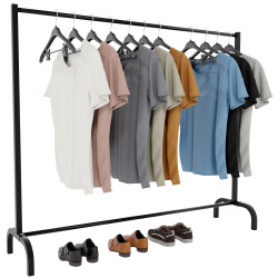 Portant à vêtements Lara 150x38x120 noir