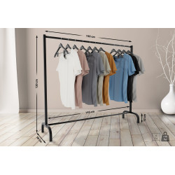Portant à vêtements Lara 150x38x120 noir
