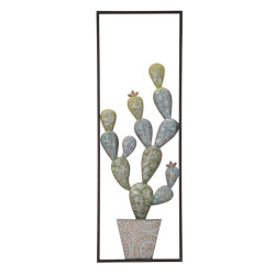 Décoration murale cadre cactus industriel – Modèle A – 31x90 cm – Esprit atelier et nature