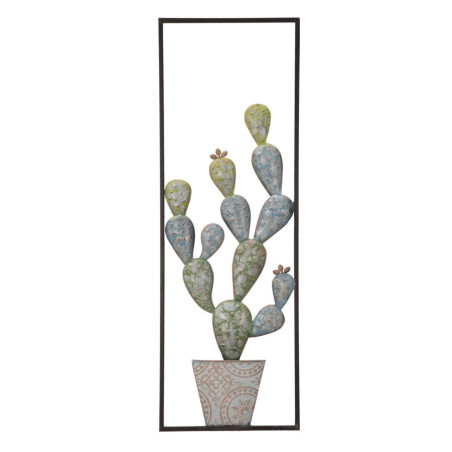 Décoration murale cadre cactus industriel – Modèle A – 31x90 cm – Esprit atelier et nature