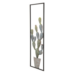 Décoration murale cadre cactus industriel – Modèle A – 31x90 cm – Esprit atelier et nature
