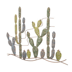 Décoration murale cactus industriel – Modèle B – 90x64 cm – Métal design et touche verte