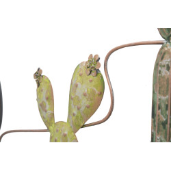 Décoration murale cactus industriel – Modèle B – 90x64 cm – Métal design et touche verte