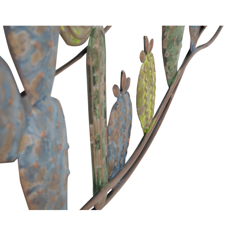 Décoration murale cactus industriel – Modèle B – 90x64 cm – Métal design et touche verte
