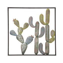 Décoration murale cadre cactus – Modèle C – 50x50 cm – Style industriel minimaliste
