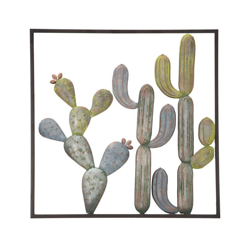 Décoration murale cadre cactus – Modèle C – 50x50 cm – Style industriel minimaliste