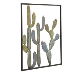 Décoration murale cadre cactus – Modèle C – 50x50 cm – Style industriel minimaliste