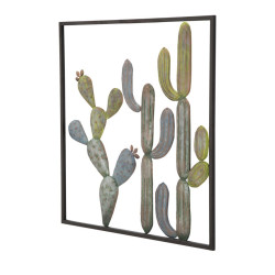 Décoration murale cadre cactus – Modèle C – 50x50 cm – Style industriel minimaliste