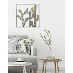 Décoration murale cadre cactus – Modèle C – 50x50 cm – Style industriel minimaliste