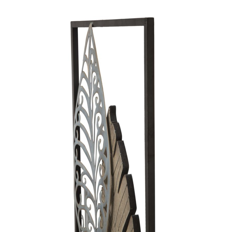 Décoration murale feuilles métal – Modèle Foglie B – 30x99 cm – Feuillage moderne esprit loft