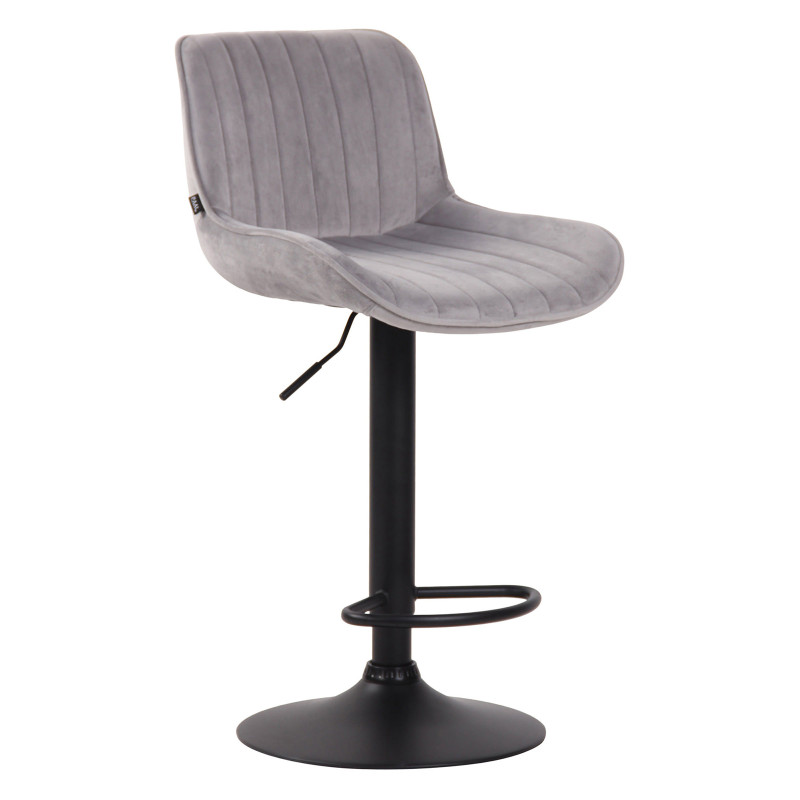 Lot de 2 tabourets de bar Lentini en velours gris