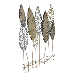 Décoration murale feuilles métal – Modèle Foglie C – 75x87 cm – Style industriel végétal