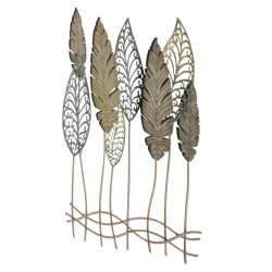 Décoration murale feuilles métal – Modèle Foglie C – 75x87 cm – Style industriel végétal