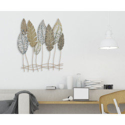 Décoration murale feuilles métal – Modèle Foglie C – 75x87 cm – Style industriel végétal