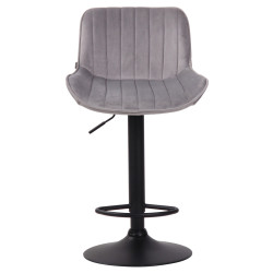 Lot de 2 tabourets de bar Lentini en velours gris