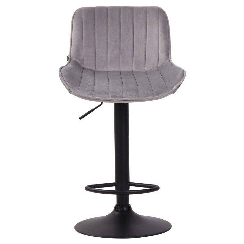 Lot de 2 tabourets de bar Lentini en velours gris