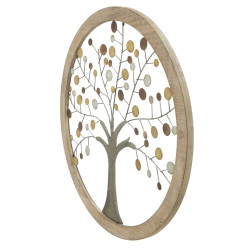 Panneau mural miroir Arbre de Vie – Ø61 cm – Style Glam chic et lumineux