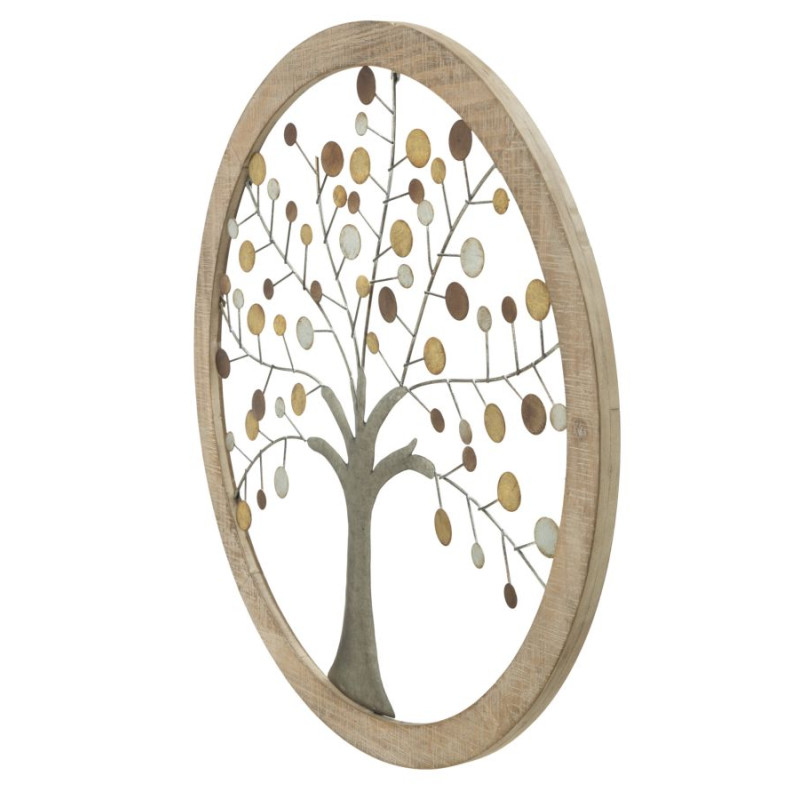 Panneau mural miroir Arbre de Vie – Ø61 cm – Style Glam chic et lumineux