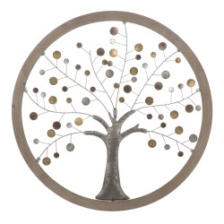 Panneau mural miroir Arbre de Vie – Ø80 cm – Déco murale Glam élégante et spirituelle