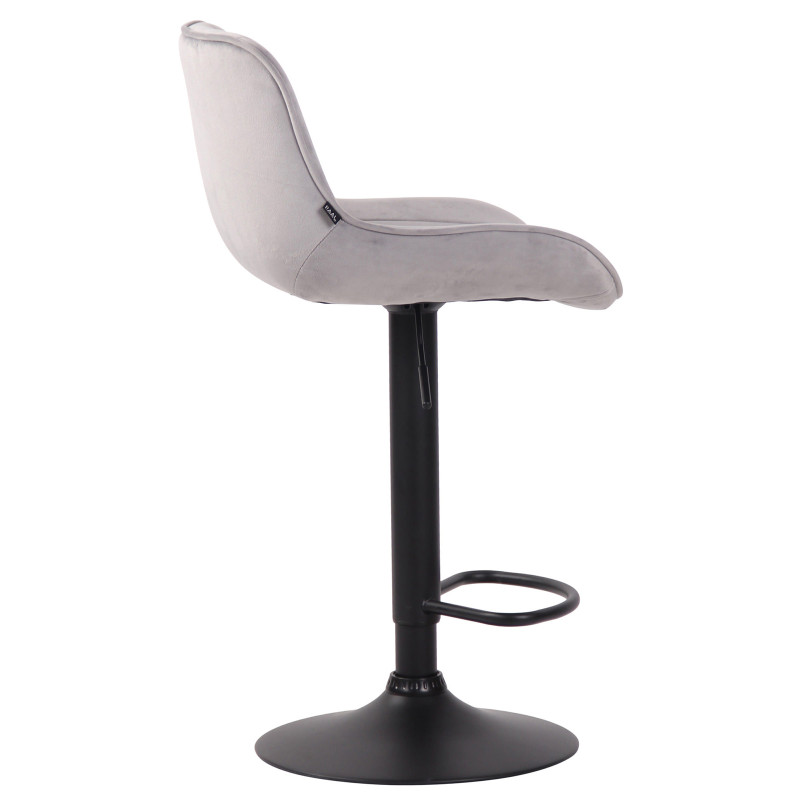 Lot de 2 tabourets de bar Lentini en velours gris