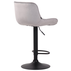 Lot de 2 tabourets de bar Lentini en velours gris