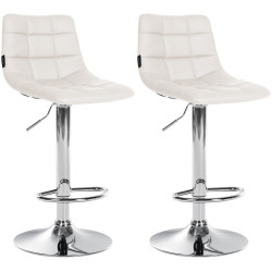 Set di 2 sgabelli da bar Jerry in similpelle cromata bianca