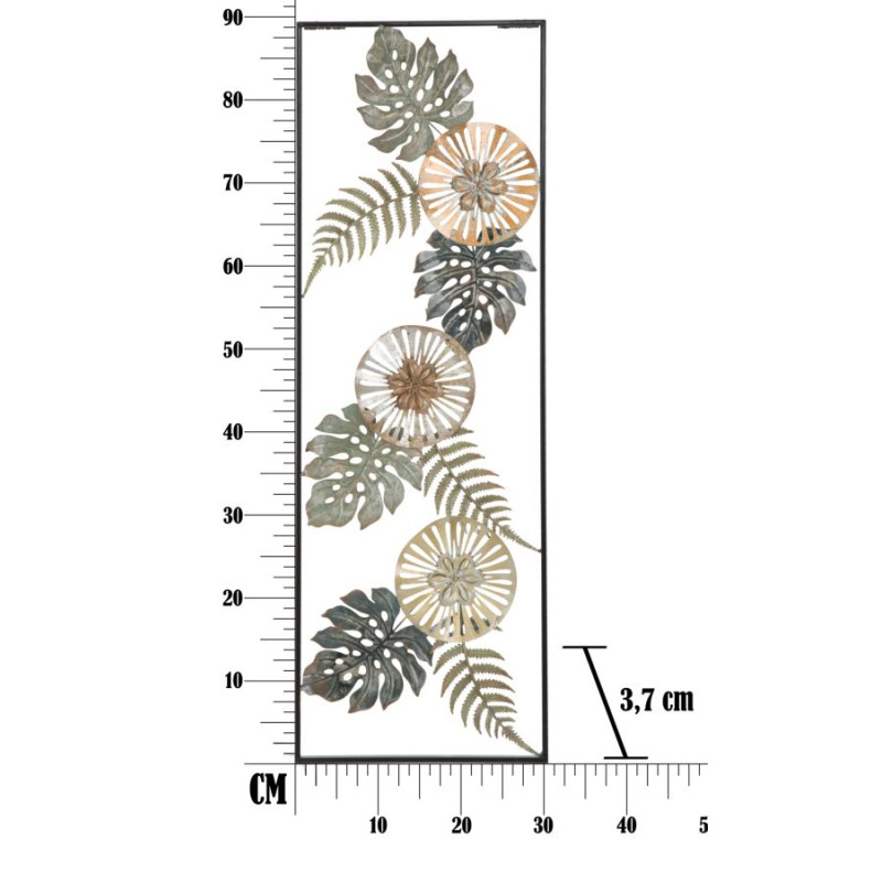 Decoración de pared de metal "Aussi" – Modelo B – 30x88 cm – Decoración de pared chic y refinada