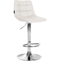 Lot de 2 tabourets de bar Jerry simili cuir chrome blanc