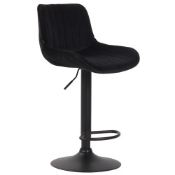 Lot de 2 tabourets de bar Lentini en velours noir