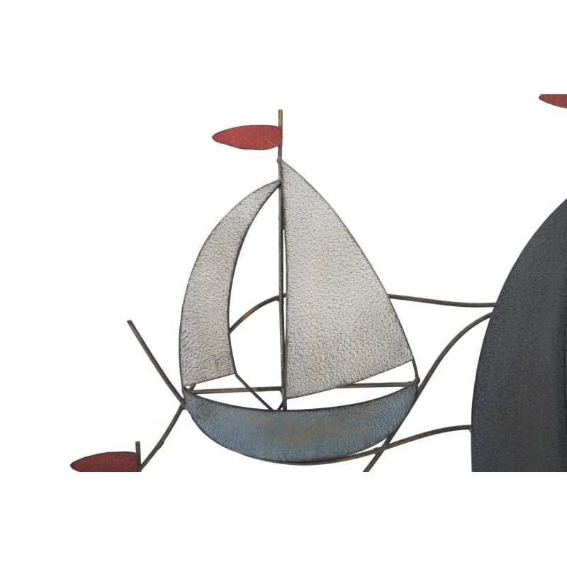 Decoración de pared de mar de metal – 114x62 cm – Ambiente marino y relajante