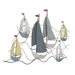 Décoration murale mer métal – 114x62 cm – Ambiance marine et détente