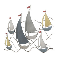 Decorazione murale mare in metallo – 114x62 cm – Atmosfera marina e relax