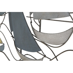 Decoración de pared de mar de metal – 114x62 cm – Ambiente marino y relajante