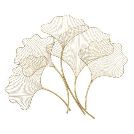 **Italiano:** Pannello murale Glam Leaf in ferro – 79x68 cm – Raffinata foglia dorata