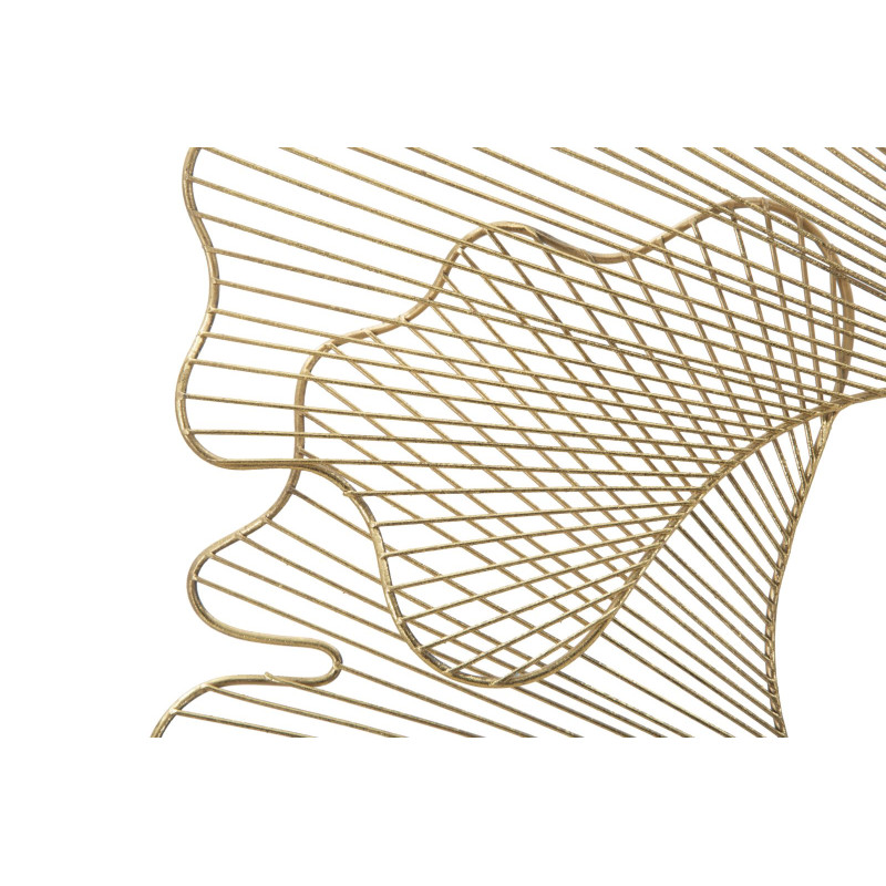 Panneau mural Glam Leaf en fer – 79x68 cm – Feuillage doré raffiné