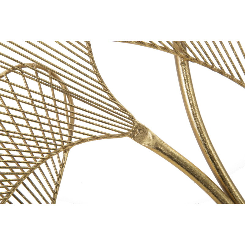 Panneau mural Glam Leaf en fer – 79x68 cm – Feuillage doré raffiné