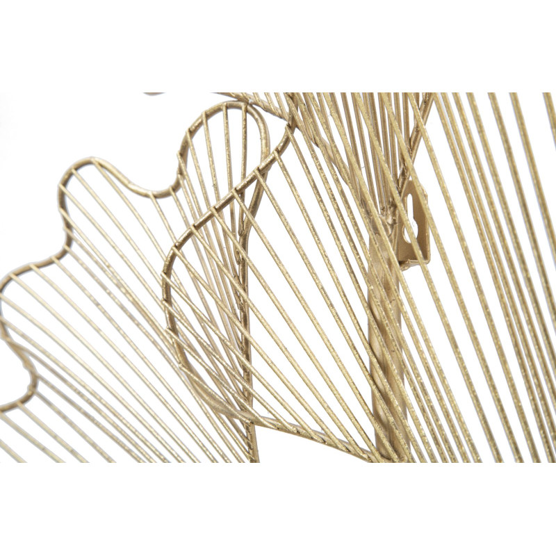 **Italiano:** Pannello murale Glam Leaf in ferro – 79x68 cm – Raffinata foglia dorata