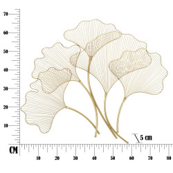 **Italiano:** Pannello murale Glam Leaf in ferro – 79x68 cm – Raffinata foglia dorata