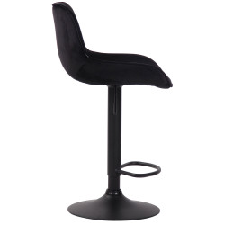 Lot de 2 tabourets de bar Lentini en velours noir