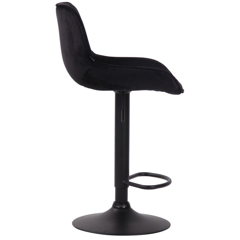 Lot de 2 tabourets de bar Lentini en velours noir