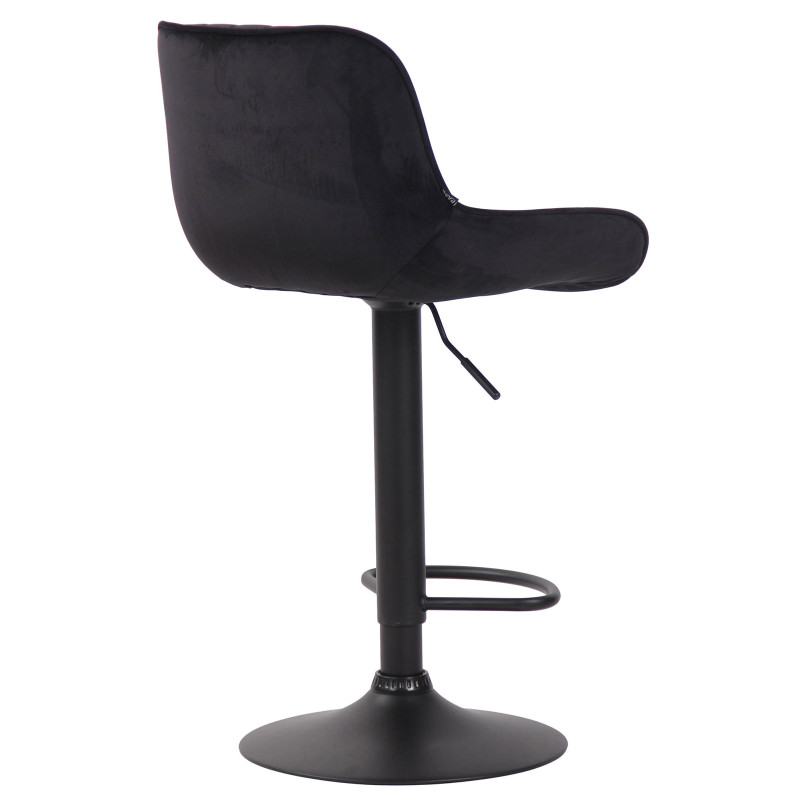 Lot de 2 tabourets de bar Lentini en velours noir