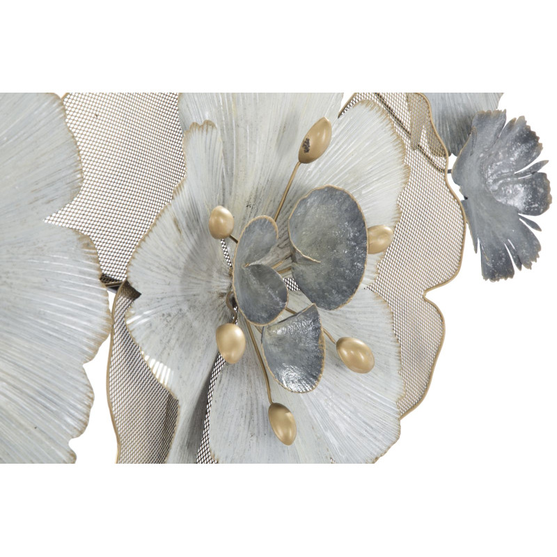 Painel de parede em ferro com motivos florais – 119x60 cm – Estilo Glam Romântico